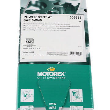 Motorex Power Synt 4T Engine Oil - 5W-40 - 20L Dispenser Box 305655