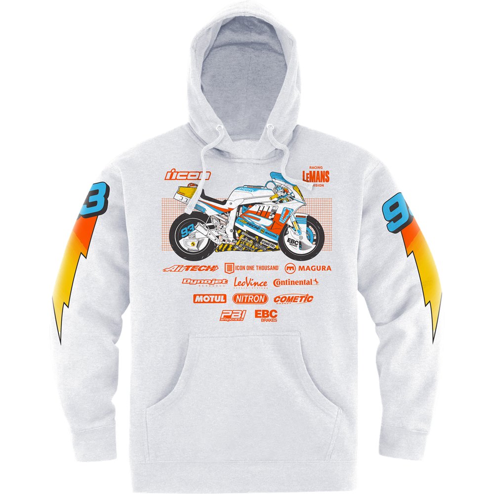 ICON Gixxer Johnny* Hoodie - White - Large 3050-6892
