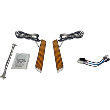 Custom Dynamics LED Fork Light - Amber - Chrome CD-FORK-HD-AC