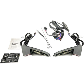 Custom Dynamics Sequential Tour Pak Seat Back Rest LED Lights - Chrome/Smoke - FLH CD-TPBR-14-SC