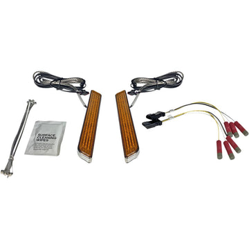 Custom Dynamics LED Fork Light - Amber - Chrome CD-FORK-UNV-AC