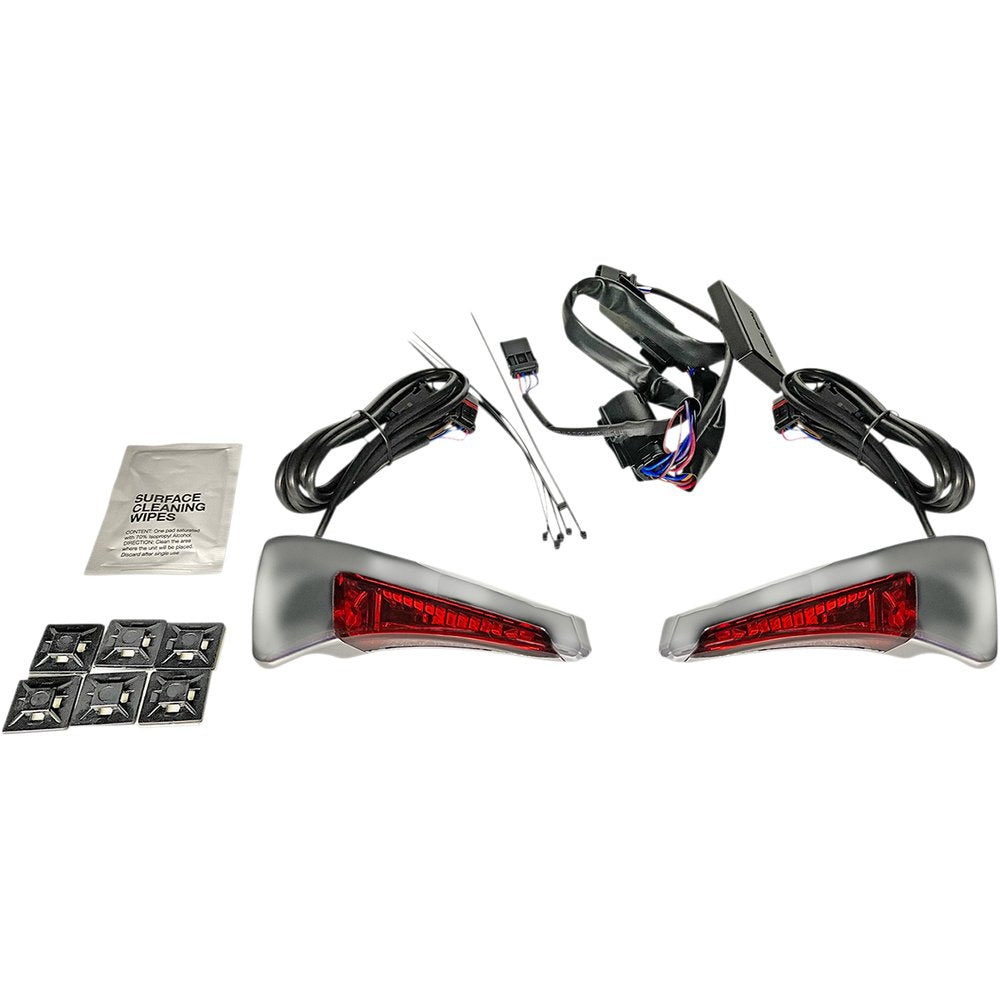 Custom Dynamics Sequential Tour Pak Seat Back Rest LED Lights - Chrome/Red - FLH CD-TPBR-14-RC