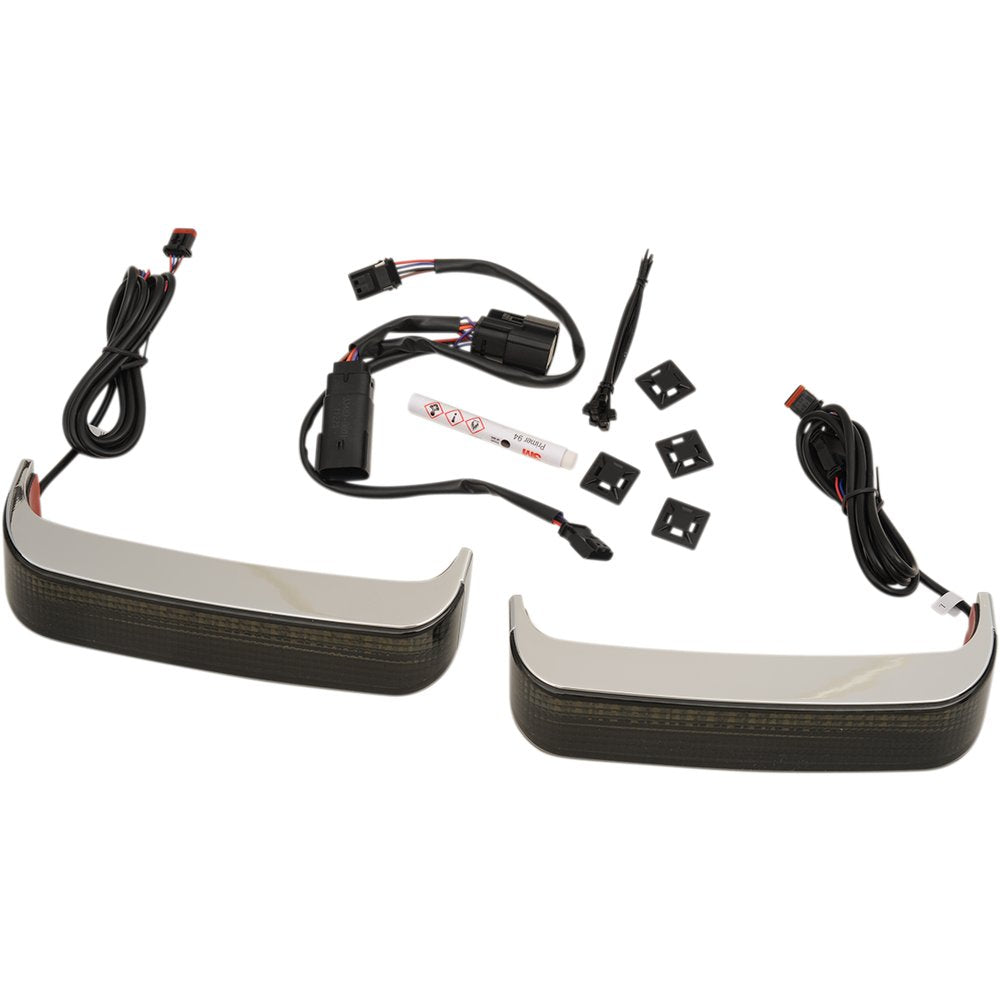 Custom Dynamics Saddlebag Sequential LED Lights - '09-'15 CVO - Chrome/Smoke CD-SBSEQ-SS8-CS