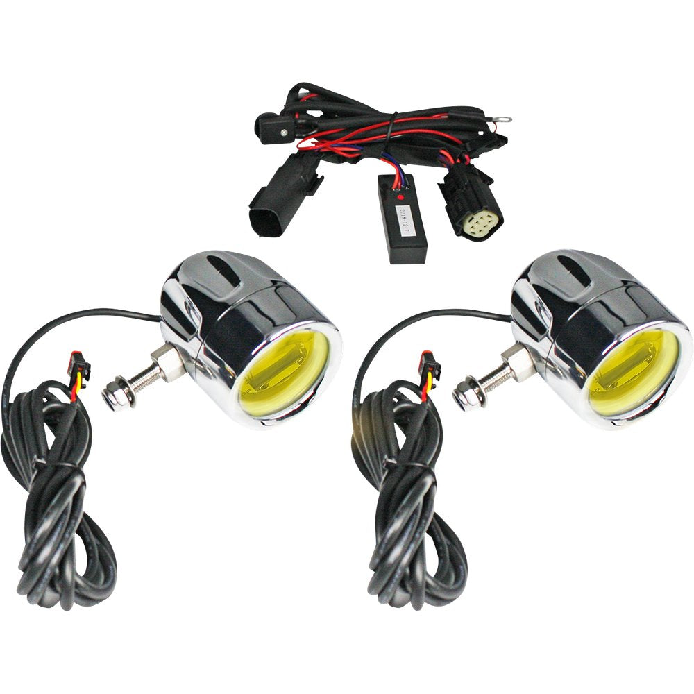 Custom Dynamics Fog Light - Chrome - Yellow Lens PB-FOG-BCM-YC