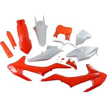 Cycra Body Kit - Powerflow - Fluorescent Orange/White 1CYC-9317-22F