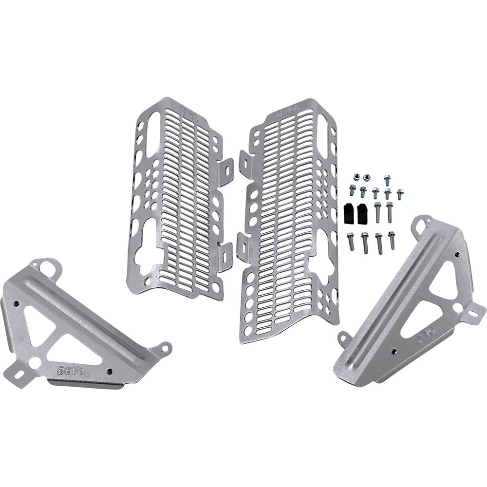 DEVOL Radiator Guards - Brushed Aluminum - Suzuki 0101-4702