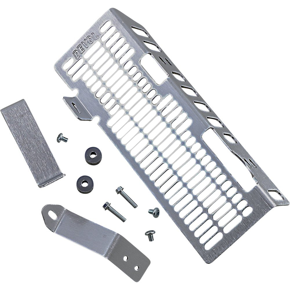 DEVOL Radiator Guard - Brushed Aluminum - Honda 0101-1101