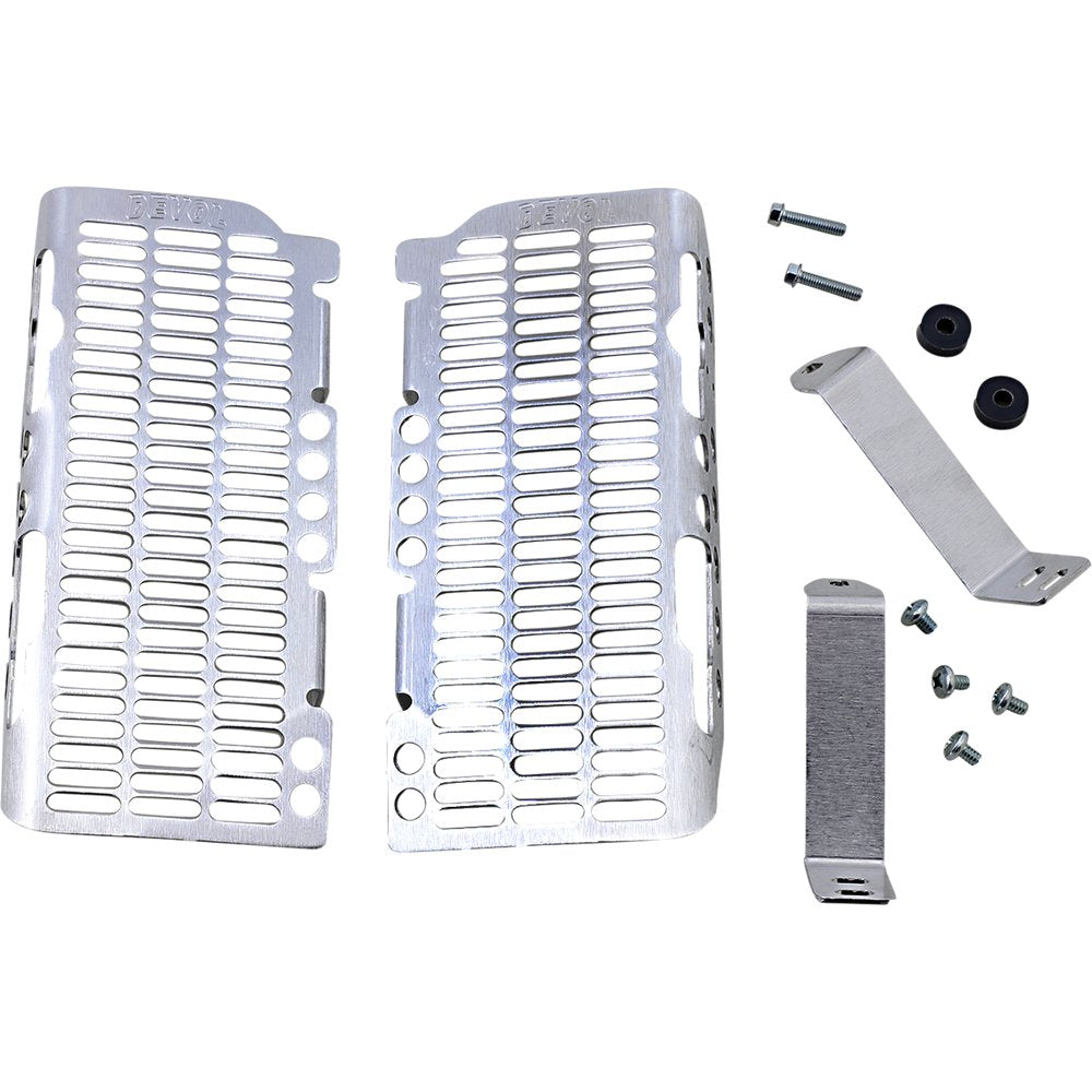 DEVOL Radiator Guards - Brushed Aluminum - Honda 0101-1201