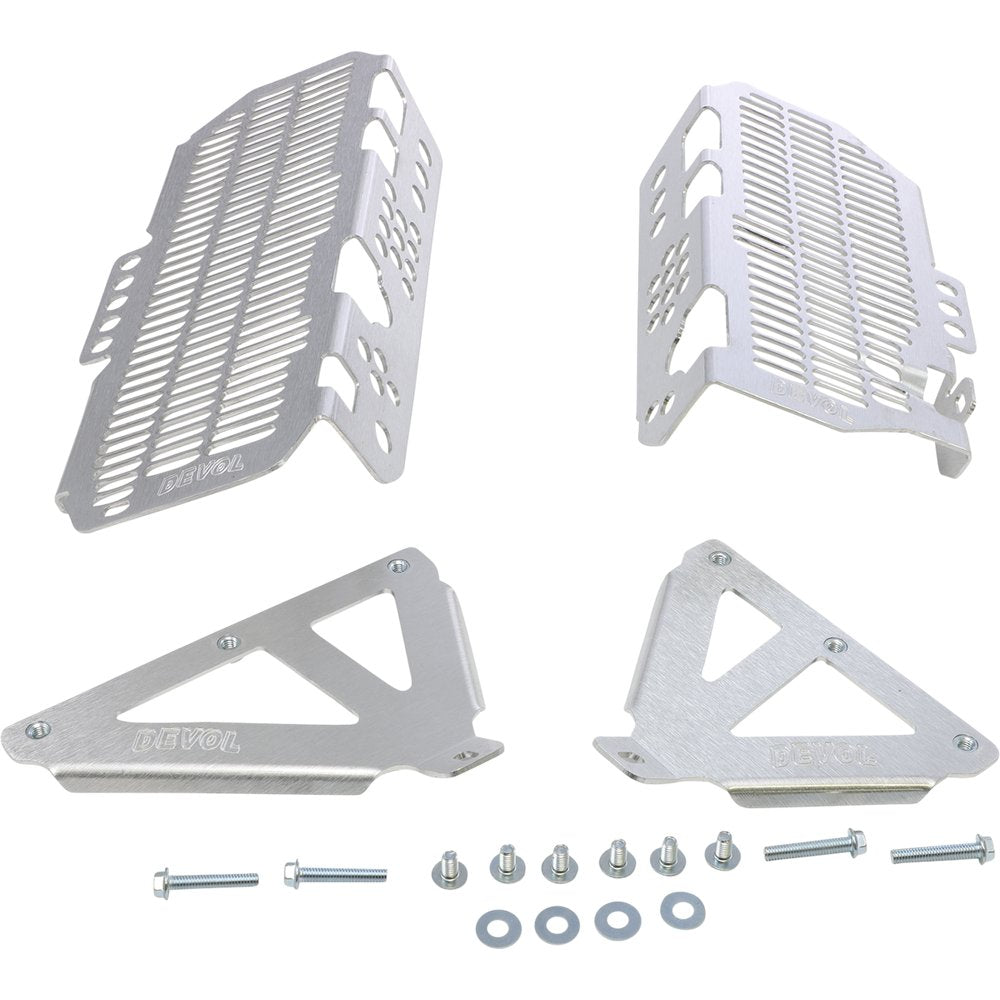 DEVOL Radiator Guards - Brushed Aluminum - Kawasaki 0101-2511