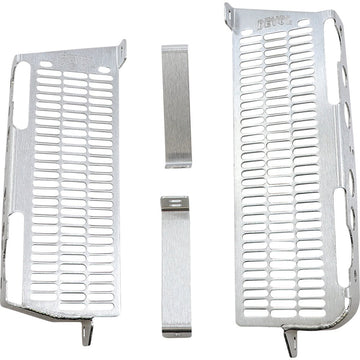 DEVOL Radiator Guards - Brushed Aluminum - Kawasaki 0101-2406