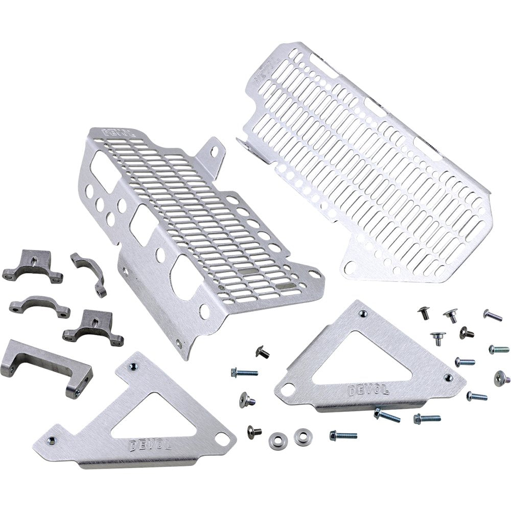 DEVOL Radiator Guards - Brushed Aluminum - Honda 0101-1211