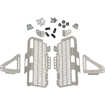 DEVOL Radiator Guards - Brushed Aluminum - Yamaha 0101-5601