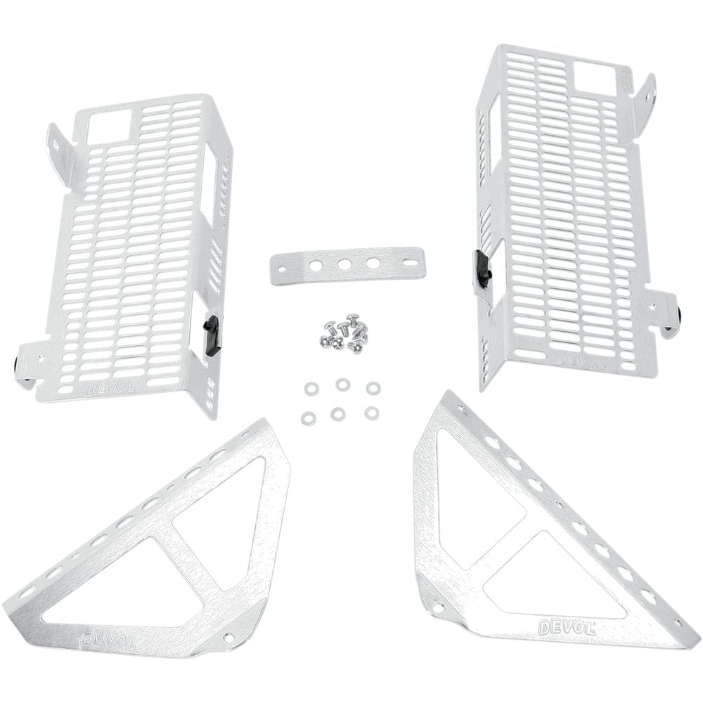 DEVOL Radiator Guards - Brushed Aluminum - Honda 0101-1207