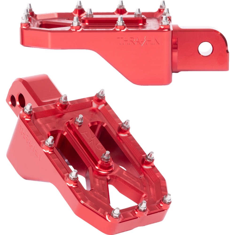 THRASHIN SUPPLY CO. Aggressor Footpegs - Rear - Red TSC-2022-2-SR