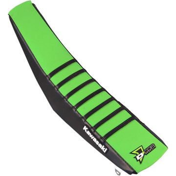 D'COR VISUALS Seat Cover - Black/Green - KX '14-'25 30-20-102