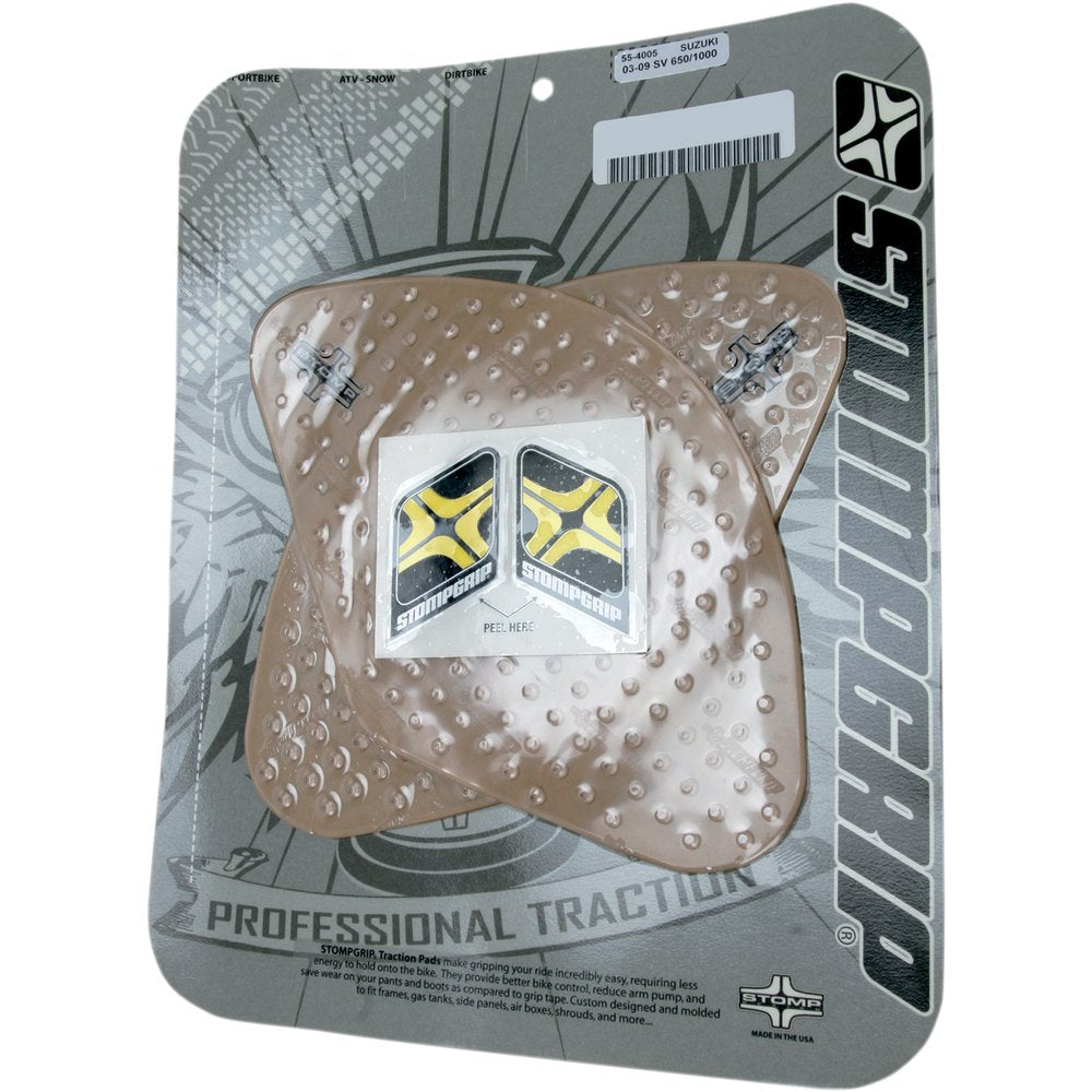 STOMPGRIP Traction Pad Tank Grips - Volcano - Clear - BMW | Suzuki 55-10-0051C