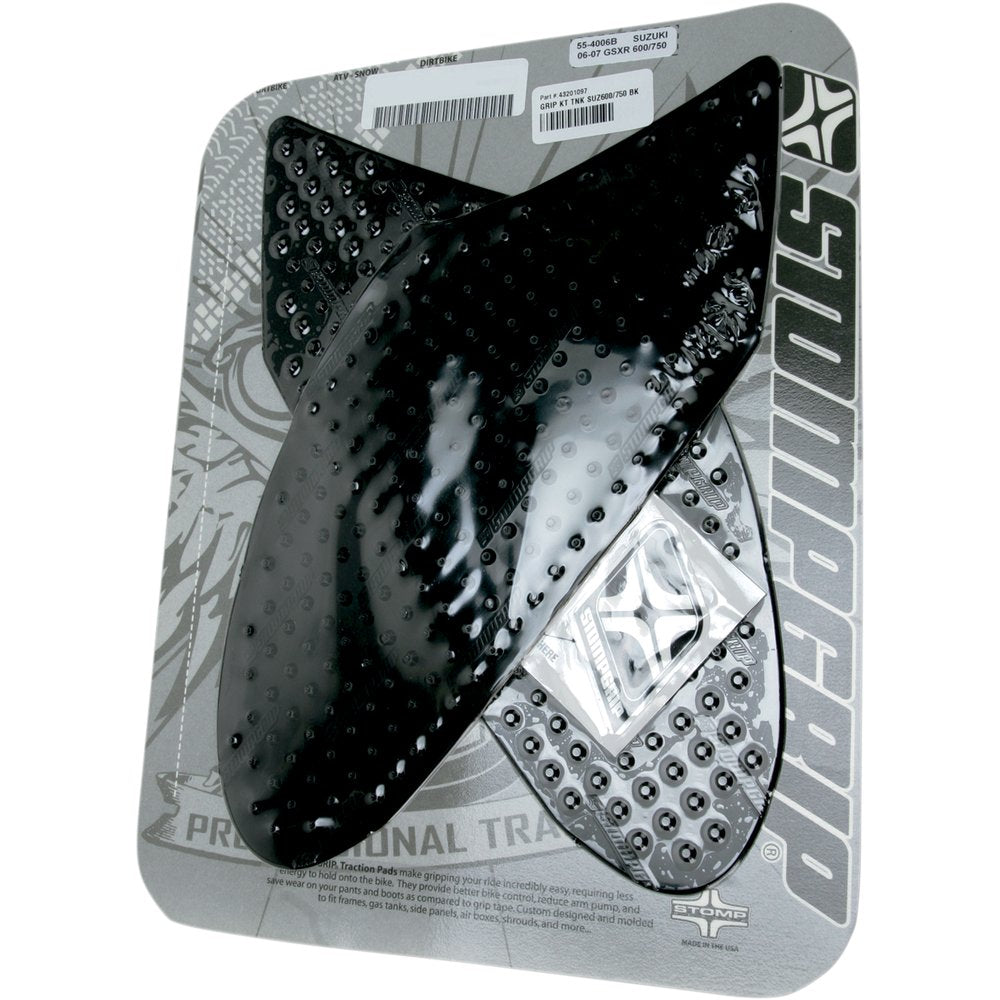STOMPGRIP Traction Pad Tank Grips - Volcano - Black - GSX-R 600/750 '06-'07 55-10-0052B