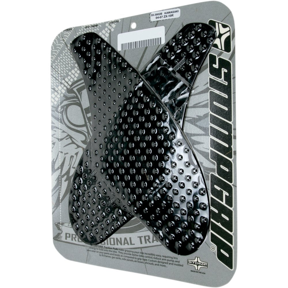 STOMPGRIP Traction Pad Tank Grips - Volcano - Black - Ninja ZX-10R 55-10-0030B