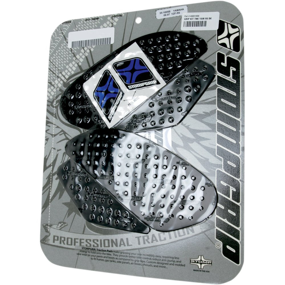 STOMPGRIP Traction Pad Tank Grips - Volcano - Black - BMW | Suzuki | Yamaha 55-10-0005B