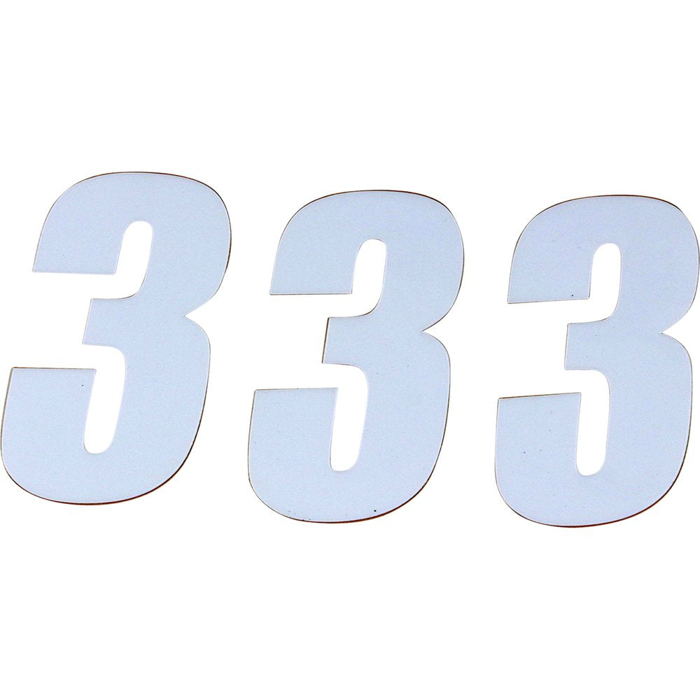 D'COR VISUALS SX Plate Number - #3 - White - 4" 45-14-3