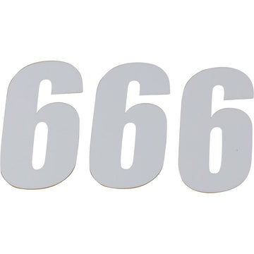D'COR VISUALS SX Plate Number - #6 - White - 6" 45-16-6