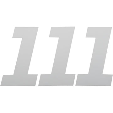 D'COR VISUALS Race Number Plate - #1 - White - 4" 45-34-1