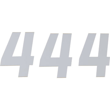 D'COR VISUALS Race Number Plate - #4 - White - 6" 45-36-4