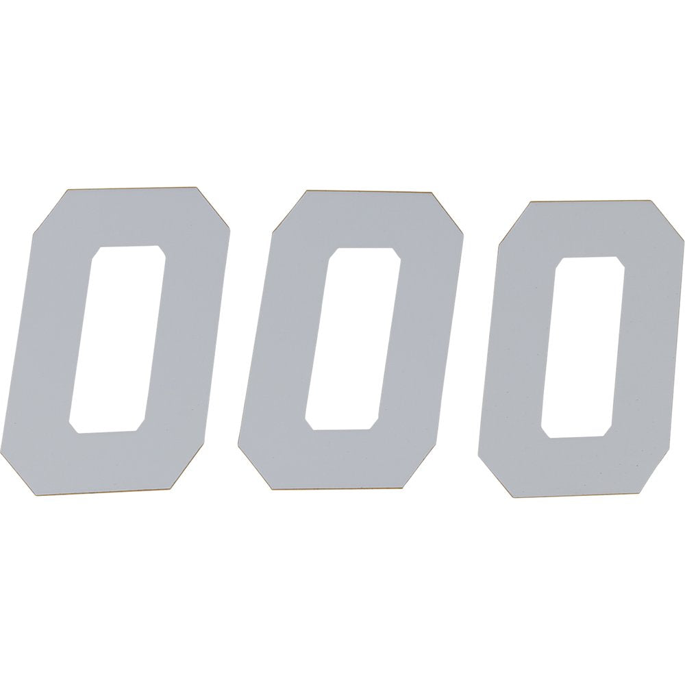 D'COR VISUALS Race Number Plate - #0 - White - 6" 45-36-0