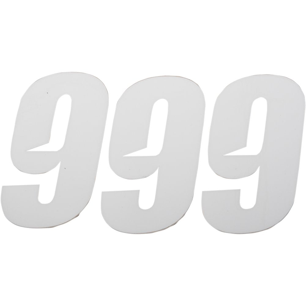 D'COR VISUALS Slash Number Plate - #9 - White - 4" 45-28-9