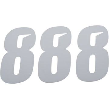 D'COR VISUALS Slash Number Plate - #8 - White - 6" 45-30-8