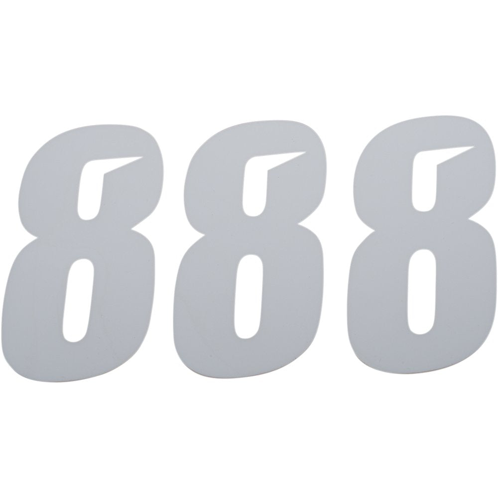 D'COR VISUALS Slash Number Plate - #8 - White - 6" 45-30-8