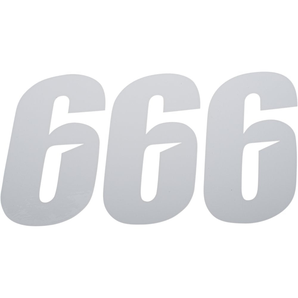 D'Cor Visuals Slash Number Plate - #6 - White - 6" 45-30-6