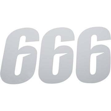 D'COR VISUALS Slash Number Plate - #6 - White - 6" 45-30-6
