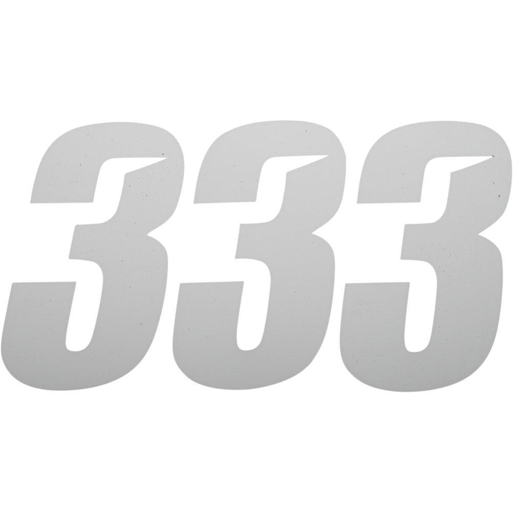D'COR VISUALS Slash Number Plate - #3 - White - 6" 45-30-3