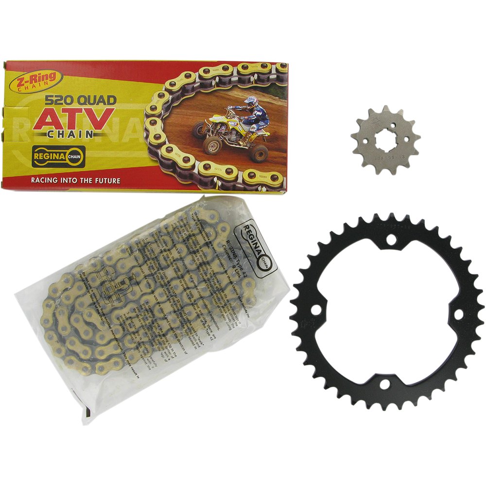 REGINA Chain and Sprocket Kit - Yamaha - YFM 350 Raptor - '04-'13 135QUAD/098KYA017