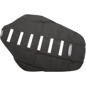 SDG 6-Ribbed Seat Cover - White Ribs/Black Top/Black Sides 95956WK