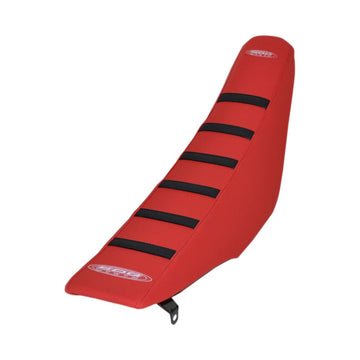 SDG 6-Ribbed Seat Cover - Black Ribs/Red Top/Red Sides 95943KRR