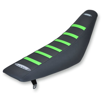 SDG 6-Ribbed Seat Cover - Green Ribs/Black Top/Black Sides 95941GK