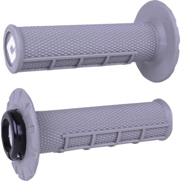 ODI Half Waffle v2.1 Lock-On Grips - ATV/MX - Soft Gray/Black J33HWG-B
