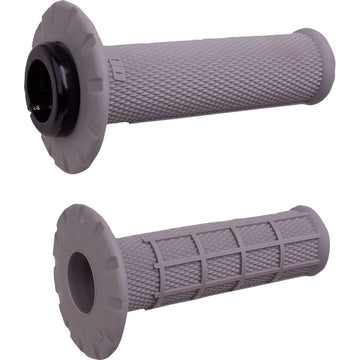 ODI Universal Lock-On Half Waffle Grips - Gray/Silver H21UHWG
