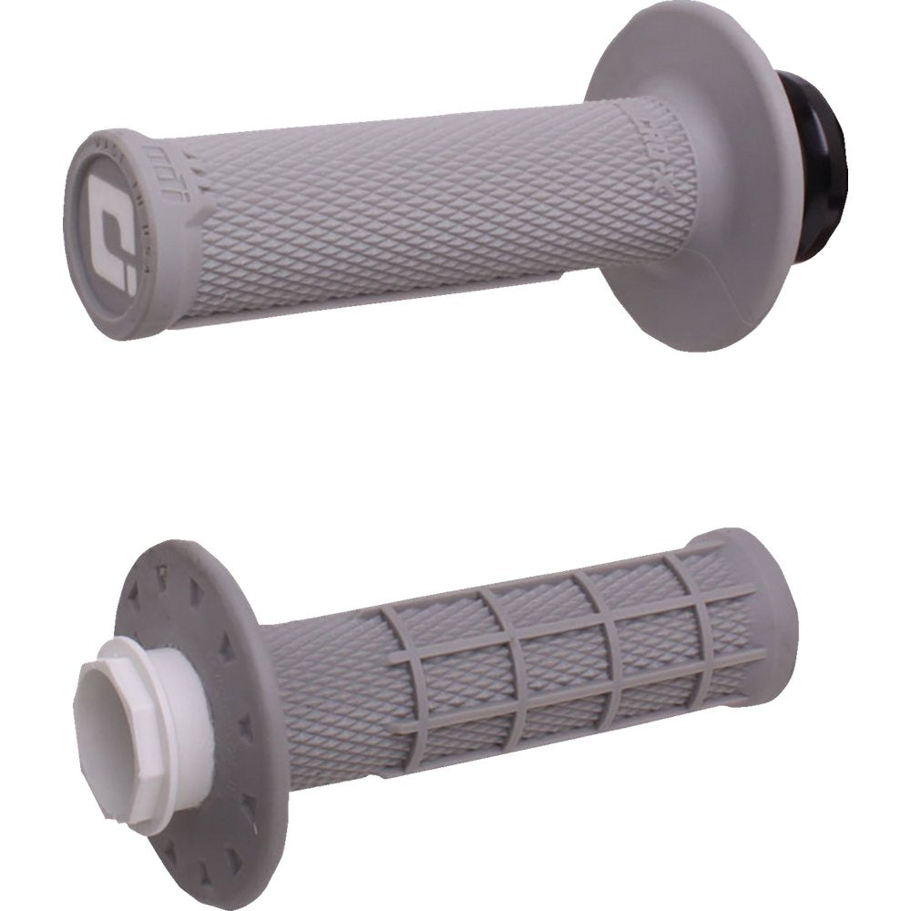 ODI Micro-X Half-Waffle v2 Lock-On Grips - Gray/Silver H36MXG