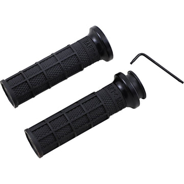 ODI Hart-Luck Signature V-Twin Lock-On* Grips for Indian - Black/Black V31ITW-BB-B