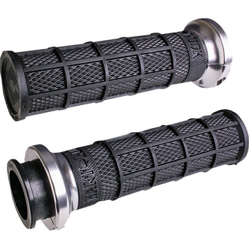 ODI Hart-Luck Signature V-Twin Lock-On* Grips for Indian - Black/Silver V31ITW-BB-S