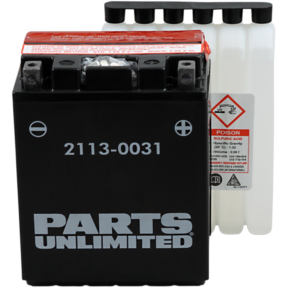 PARTS UNLIMITED AGM Battery - YTX14AHLBS .732 L CTX14AHL-BS