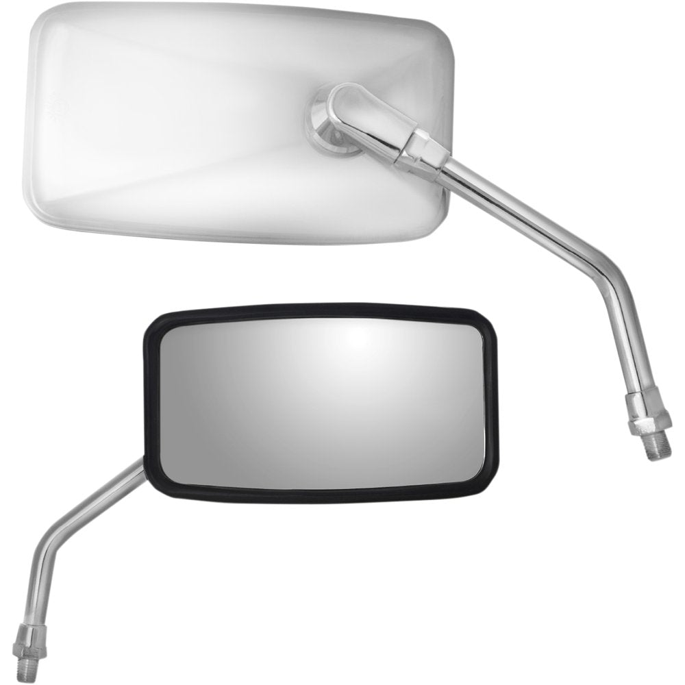 PARTS UNLIMITED Mirror - Side View - Cruiser - Standard - Rectangular - Stainless Steel 17087