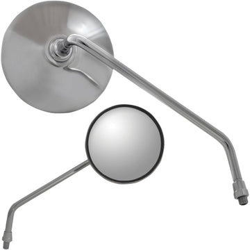 PARTS UNLIMITED Mirror - Classic - Side View - Round - Chrome - Right - Each 17078