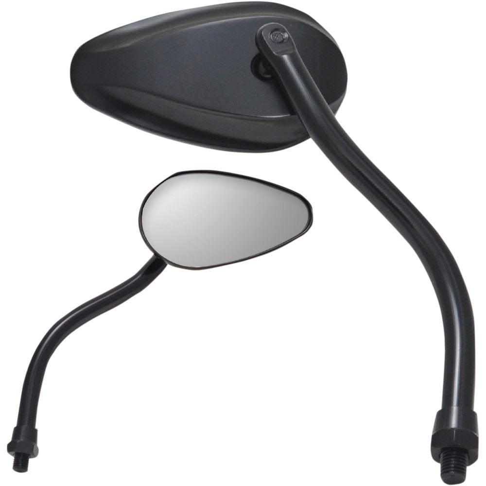 PARTS UNLIMITED Mirror - X-Treme Mini - Side View - Teardrop - Standard - Long - Black - Each 17062