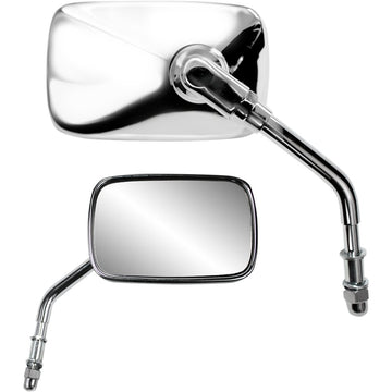 PARTS UNLIMITED Mirror - Side View - Rectangle - Short - Chrome 17059