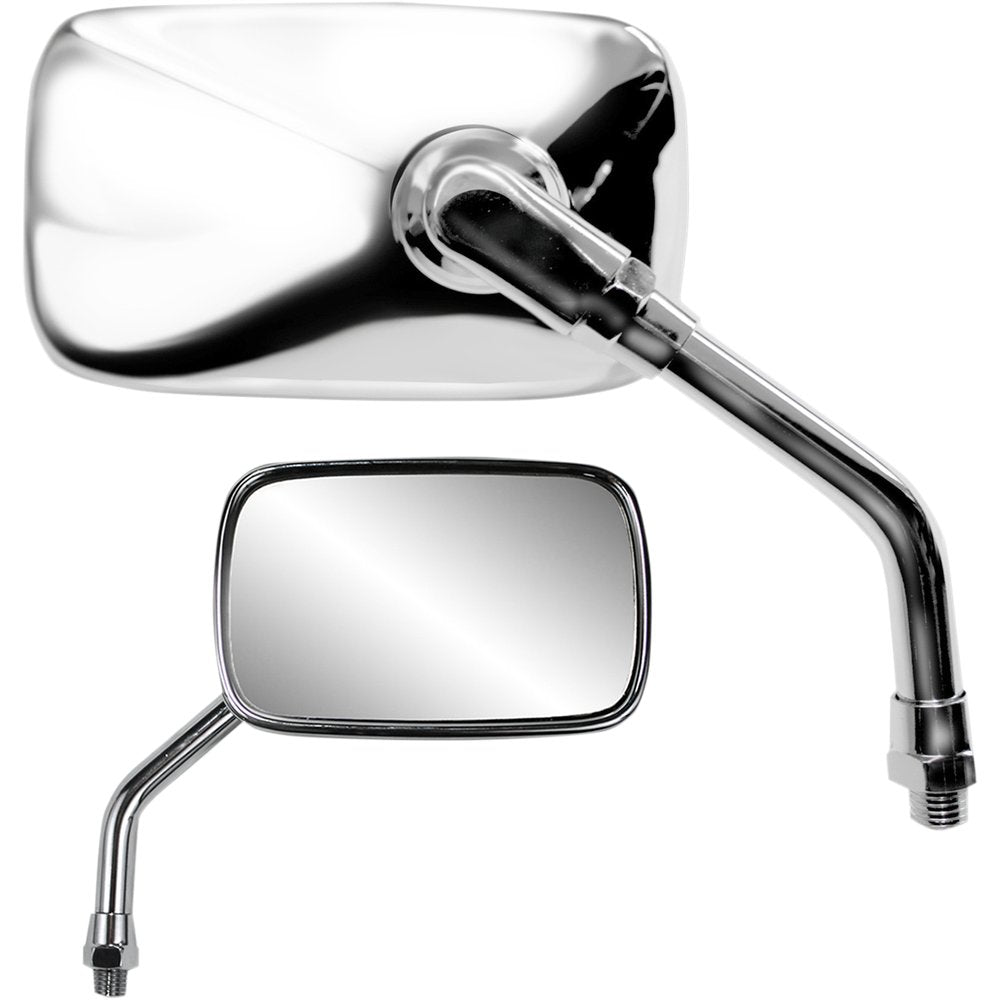 PARTS UNLIMITED Mirror - Mini - Side View - Rectangle - Chrome - M10x1.25 - Each 17057