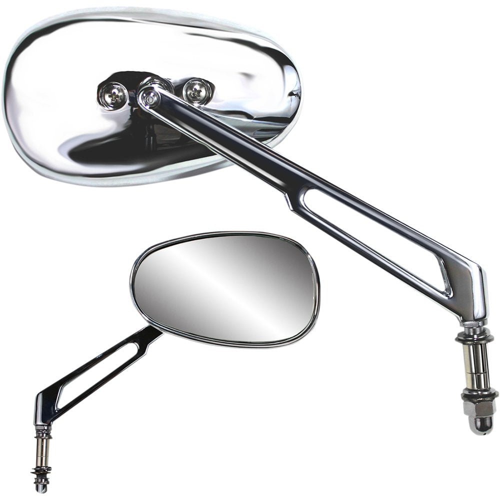 PARTS UNLIMITED Mirror - Side View - Teardrop - Long - Chrome 17047